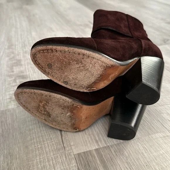 Rag and Bone Classic Newbury Boots Burgundy Suede - Picture 8 of 10